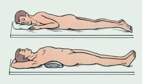 Body positions with pain attacks in the spine