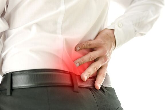 Back pain in the lumbar region